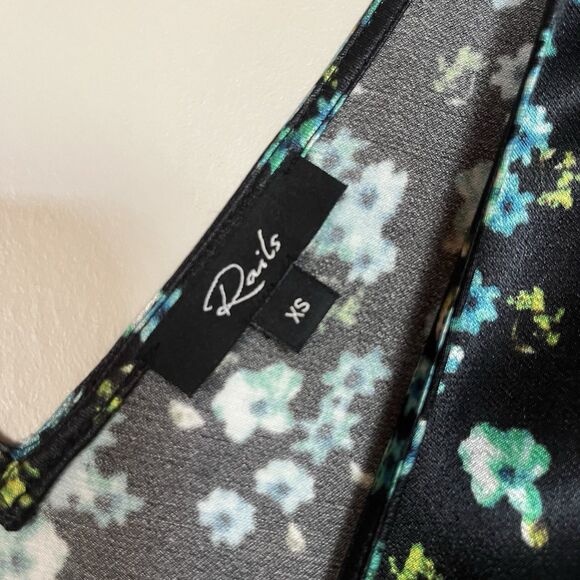 Rails‎ Pandora Floral Satin Crepe Midi Slip Dress, XS - Picture 10 of 15